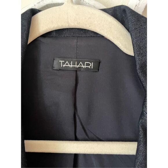 S2 Tahari Dark Blue Denim Jean Stretch Blazer Jacket Size Small - Picture 3 of 6